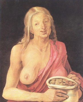 Desnudo Painting - Viejo con bolso Alberto Durero Clásico desnudo